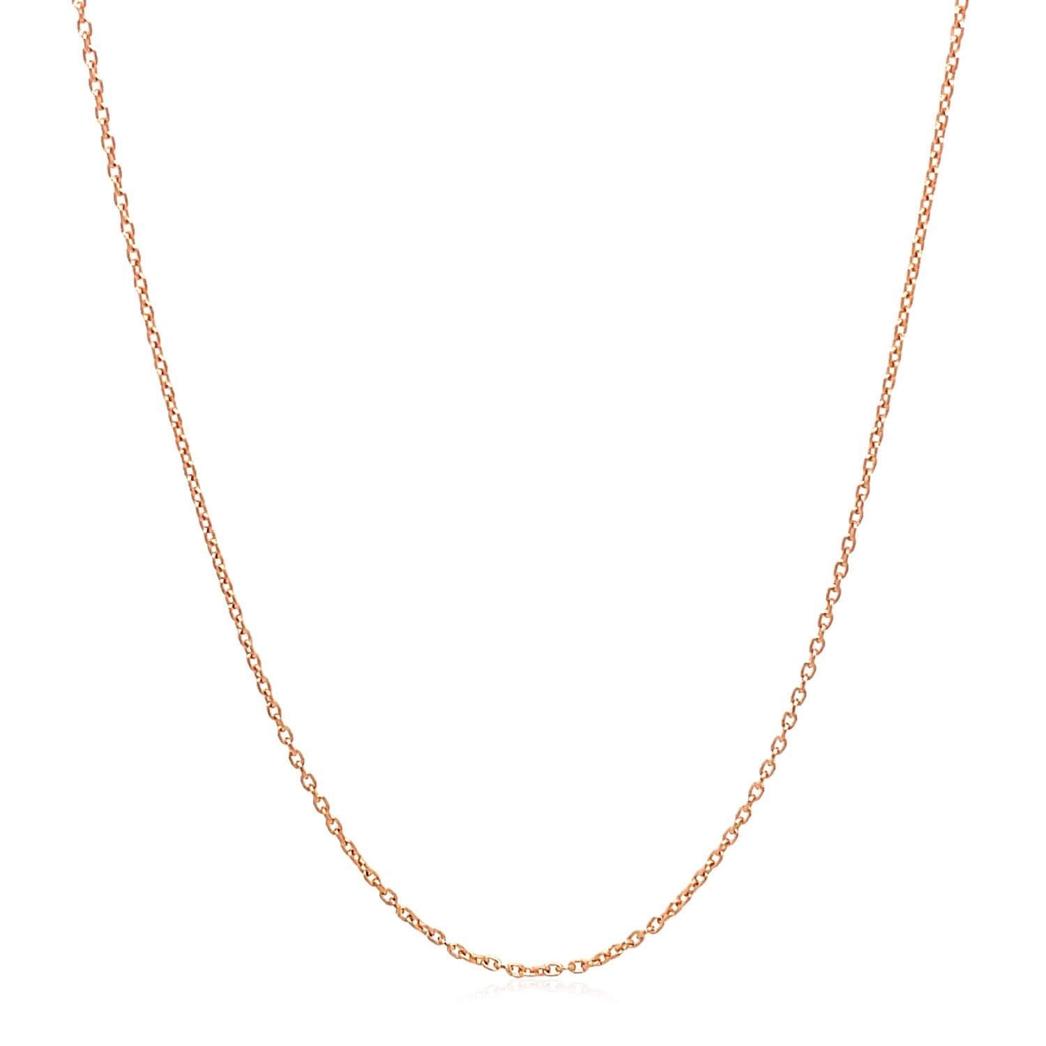 14K Rose Gold Round Cable Link Chain 0.7Mm