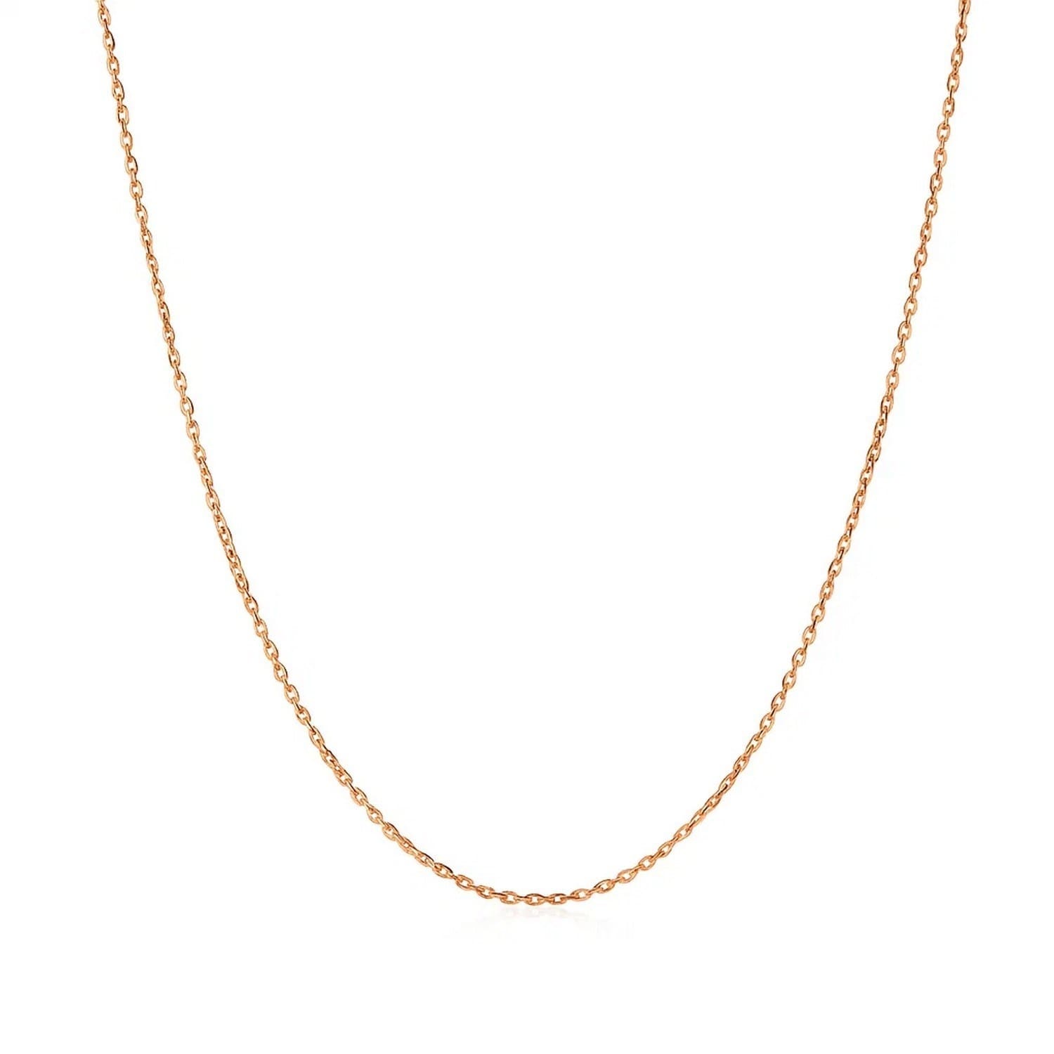 14K Rose Gold Cable Link Chain 1.1Mm