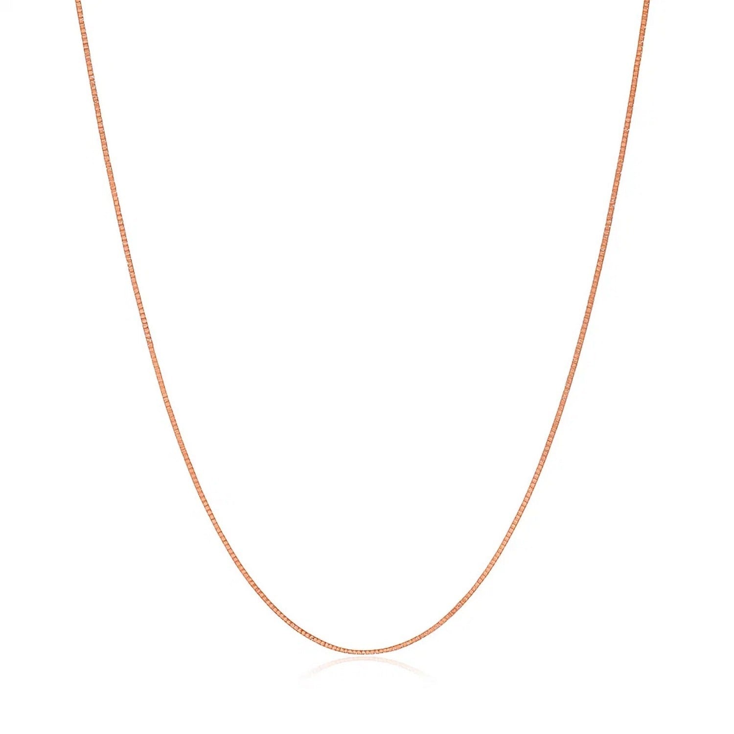 14K Rose Gold Classic Box Chain 0.4Mm