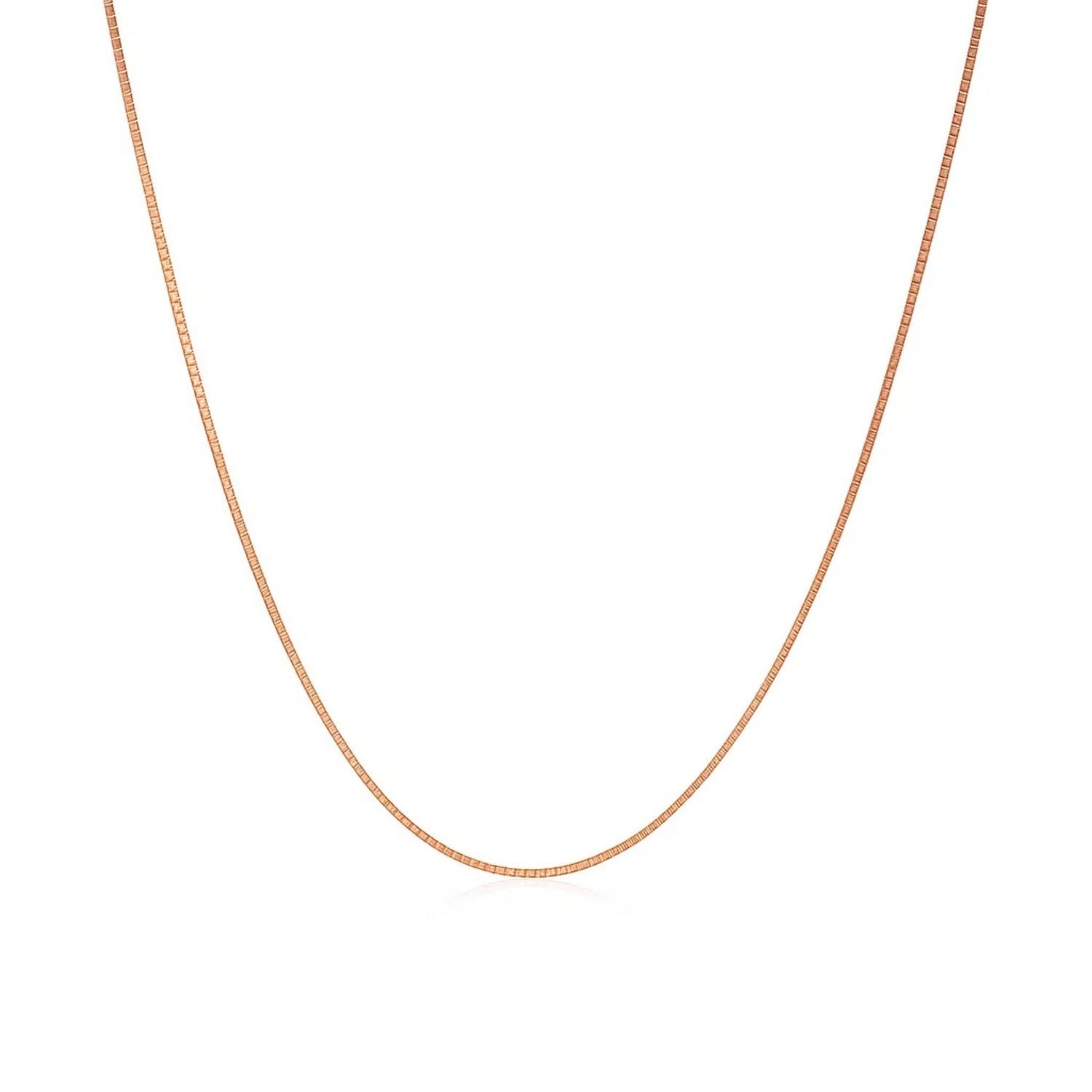 14K Rose Gold Classic Box Chain 0.6Mm
