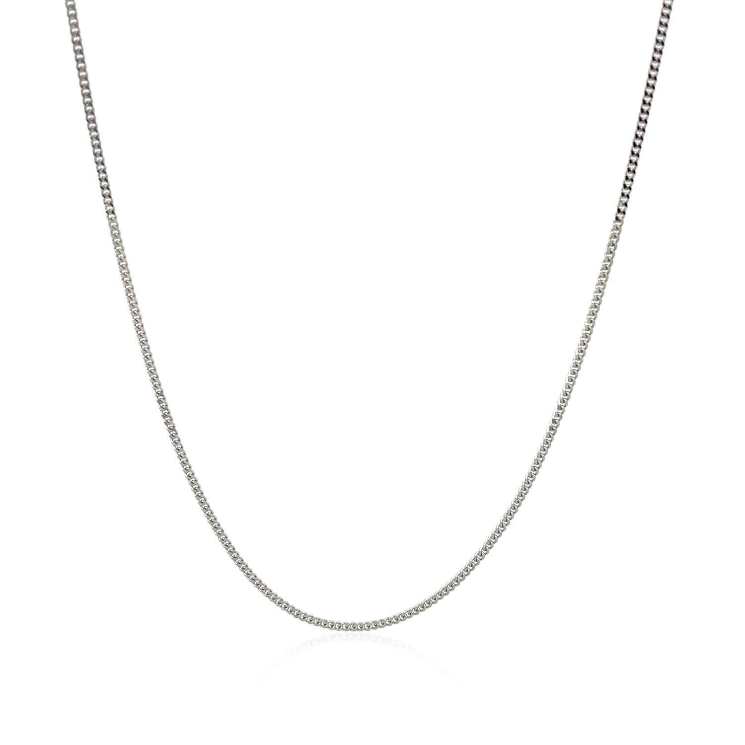 14K White Gold Gourmette Chain 1.0Mm