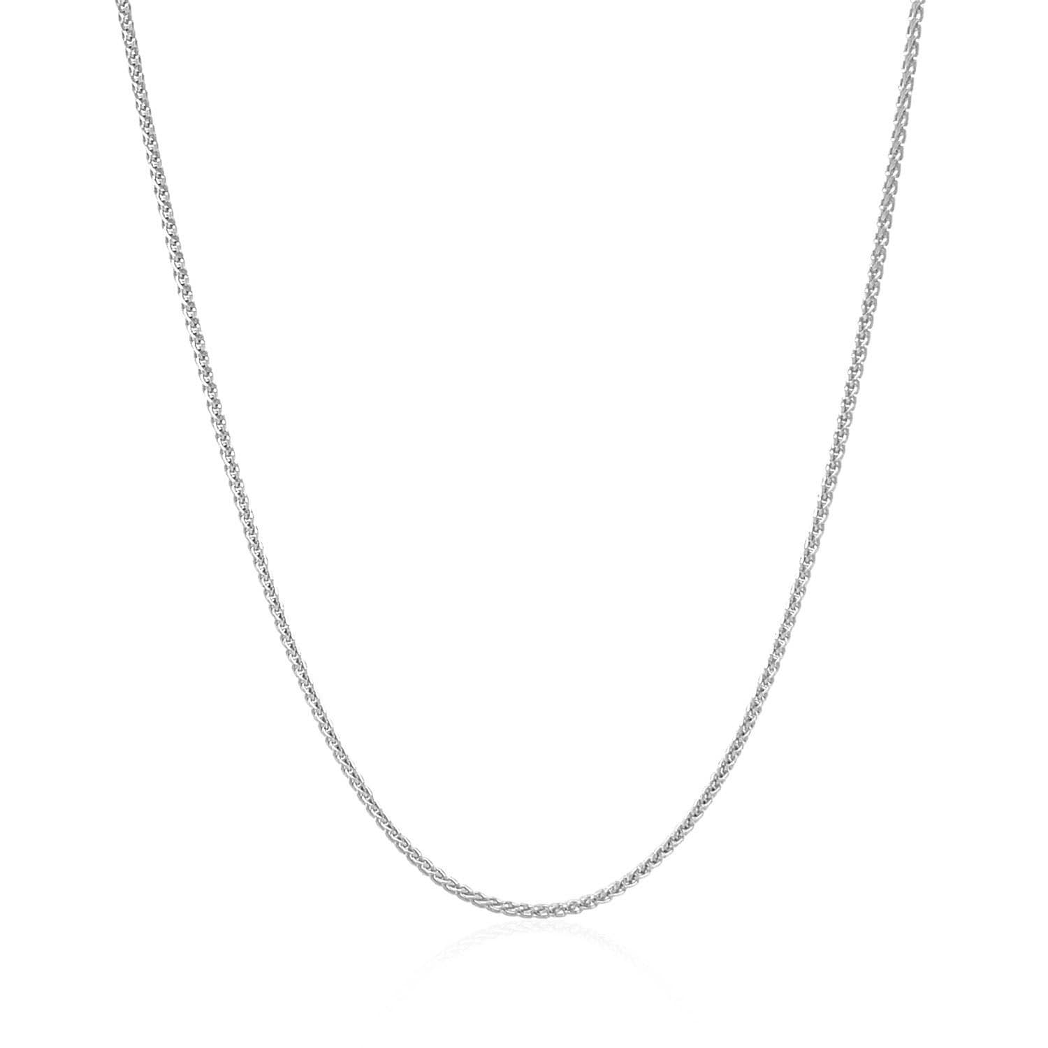 14K White Gold Round Wheat Chain 1.0Mm