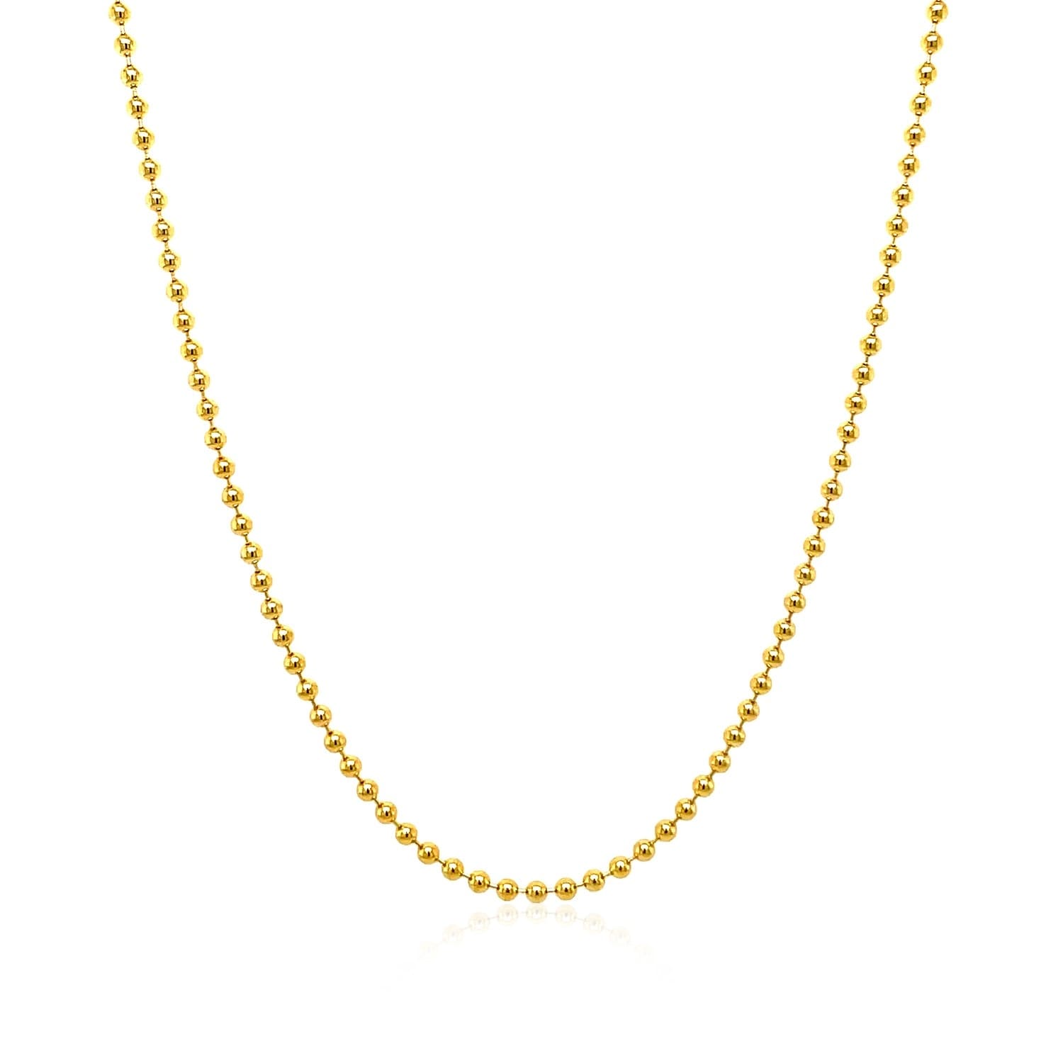 14K Yellow Gold Bead Chain 1.5Mm