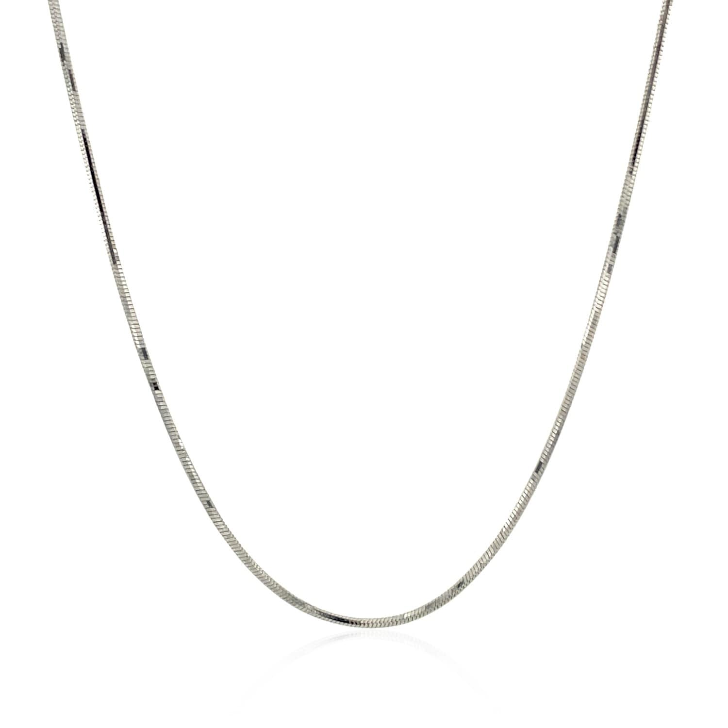 14K White Gold Adjustable Snake Chain 0.85Mm