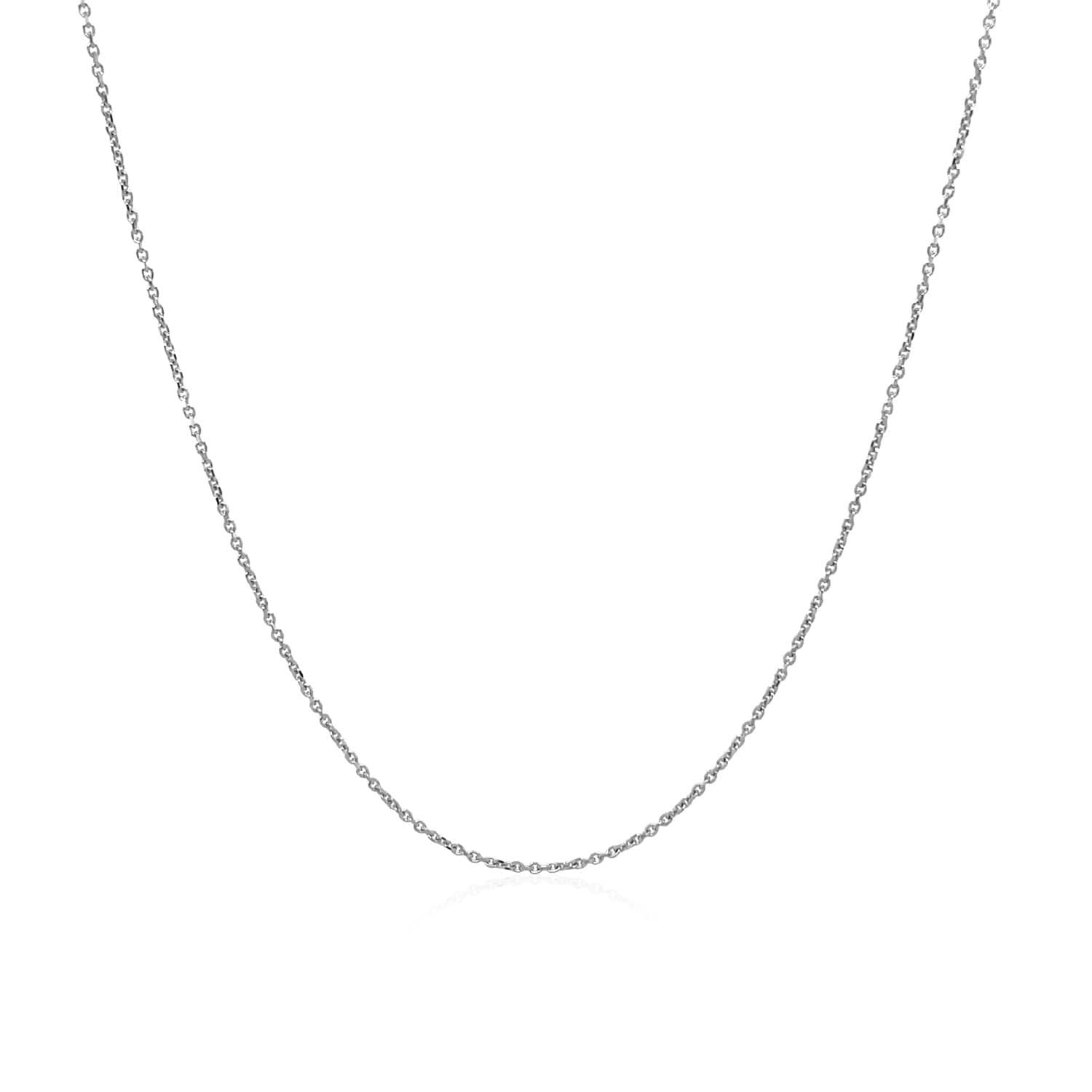 14K White Gold Cable Link Chain 0.5Mm