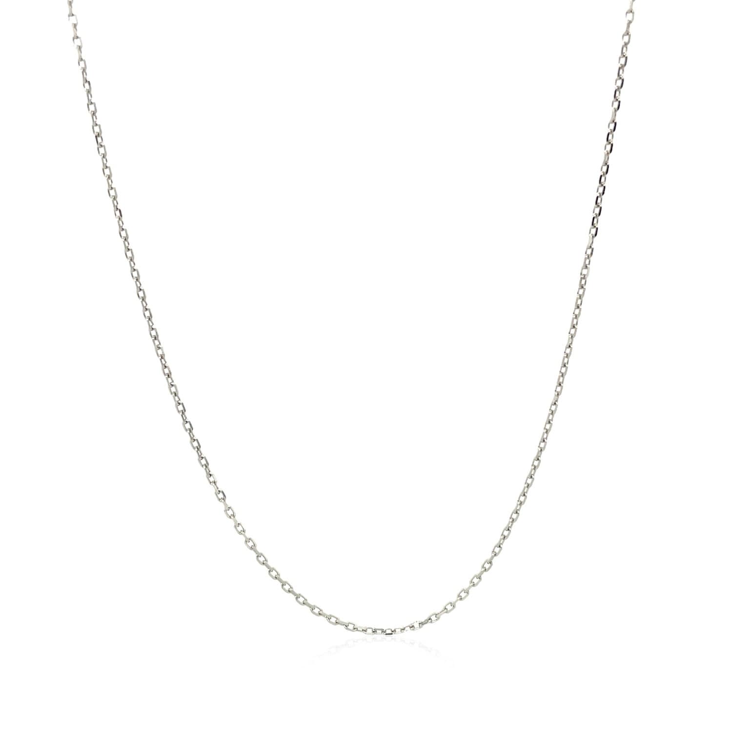 14K White Cable Link Chain 0.8Mm