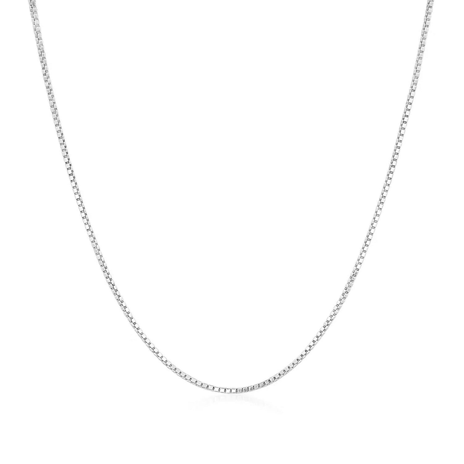14K White Gold Classic Box Chain 0.8Mm