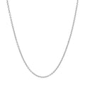 14K White Gold Round Cable Link Chain 1.3Mm
