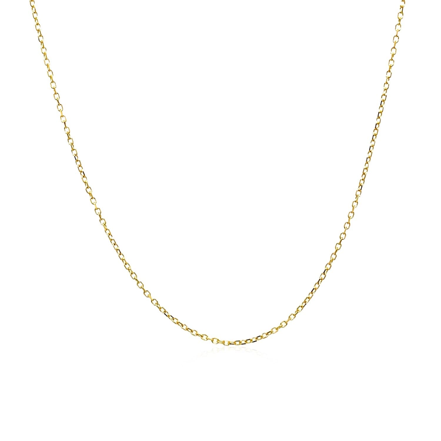 14K Yellow Gold Cable Link Chain 0.8Mm