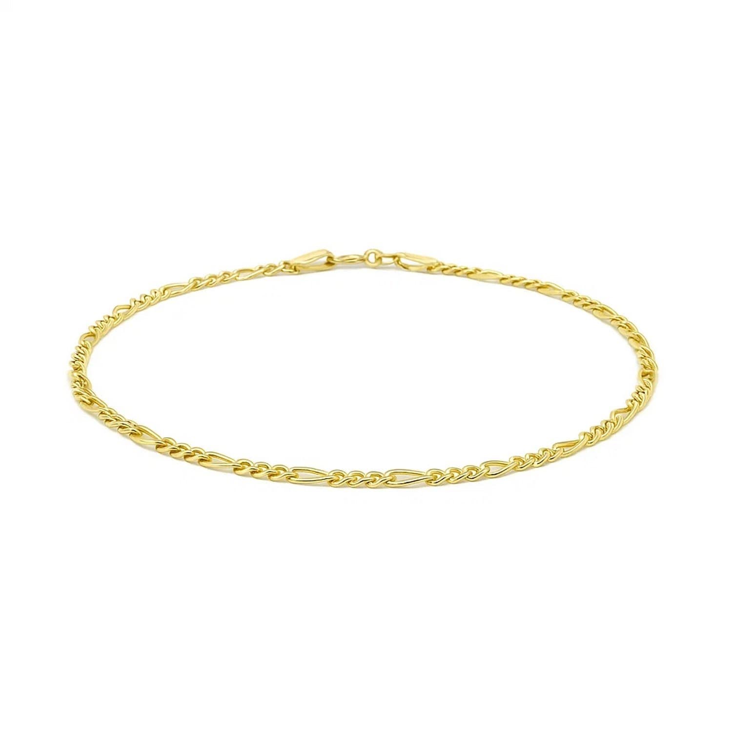 14K Yellow Gold Figaro Bracelet 1.5Mm
