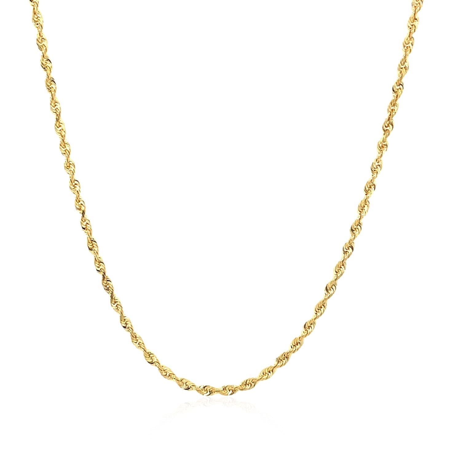 14K Yellow Gold Light Rope Chain 1.5Mm