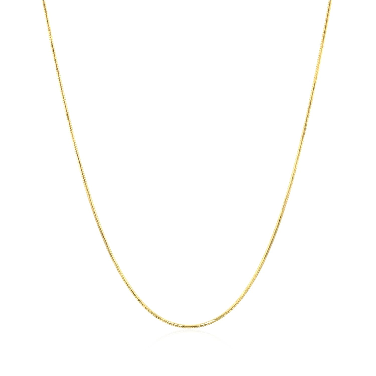 14K Yellow Gold Round Snake Chain 0.7Mm