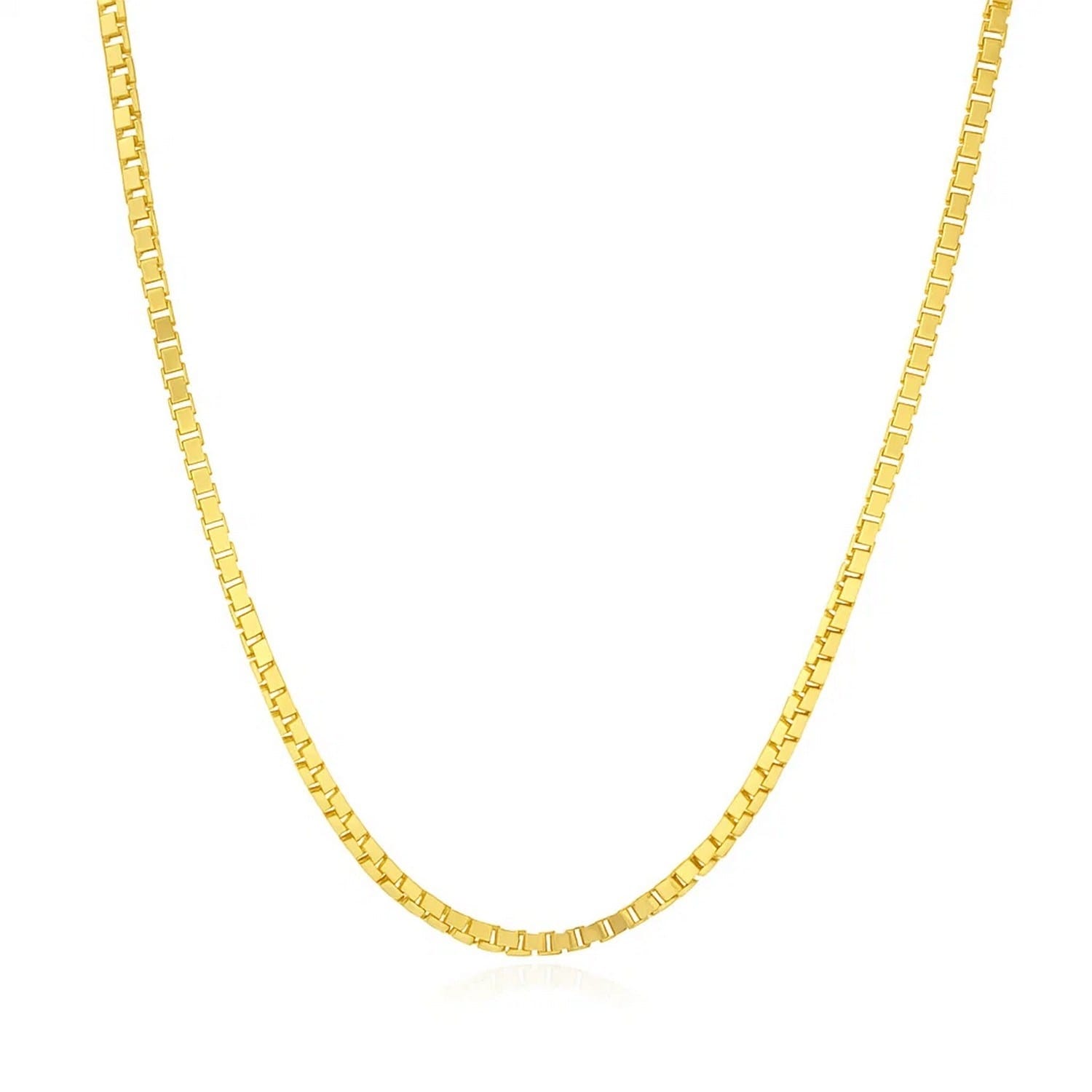 14K Yellow Gold Semi Solid Box Chain 1.6Mm