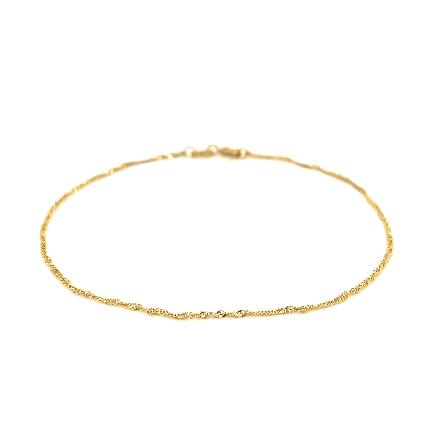 14K Yellow Gold Singapore Bracelet 1.0Mm