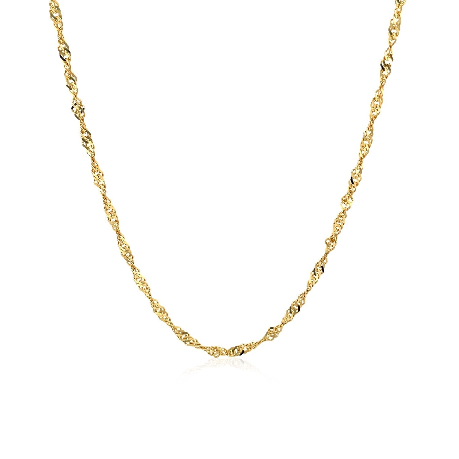 14K Yellow Gold Singapore Chain 1.7Mm