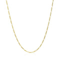 14K Yellow Gold Solid Figaro Chain 1.3Mm