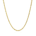 2.0Mm 10K Yellow Gold Solid Diamond Cut Rope Chain