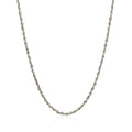 2.0Mm 14K White Gold Solid Diamond Cut Rope Chain