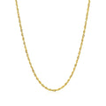 2.0Mm 14K Yellow Gold Solid Diamond Cut Rope Chain