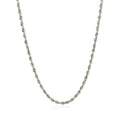 2.5Mm 14K White Gold Solid Diamond Cut Rope Chain