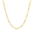 2.8Mm 14K Yellow Gold Solid Figaro Chain