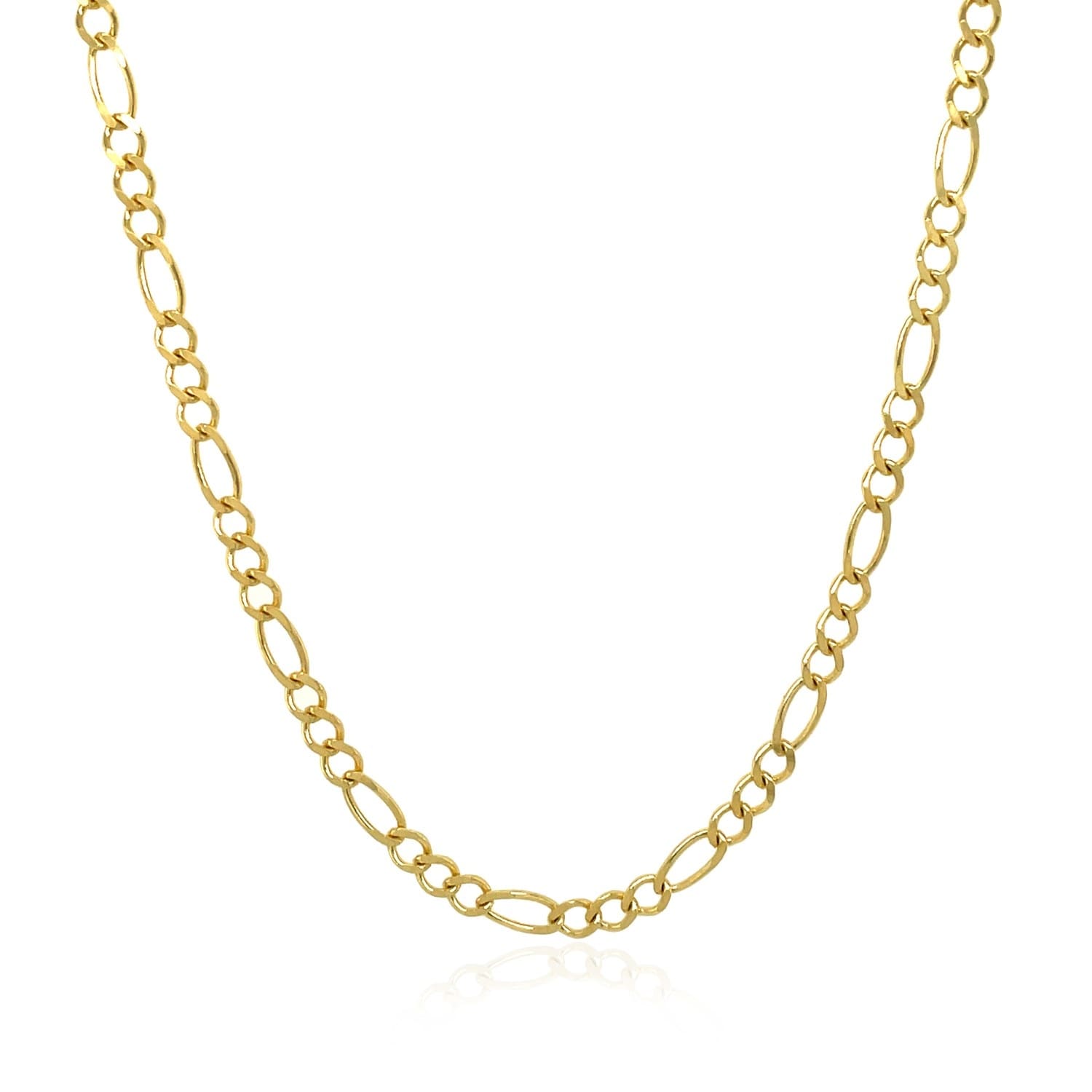 3.0Mm 10K Yellow Gold Solid Figaro Chain