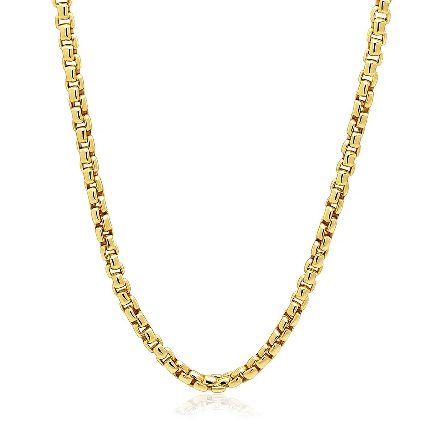 3.4Mm 14K Yellow Gold Round Box Chain
