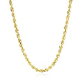 3.5Mm 10K Yellow Gold Solid Diamond Cut Rope Chain