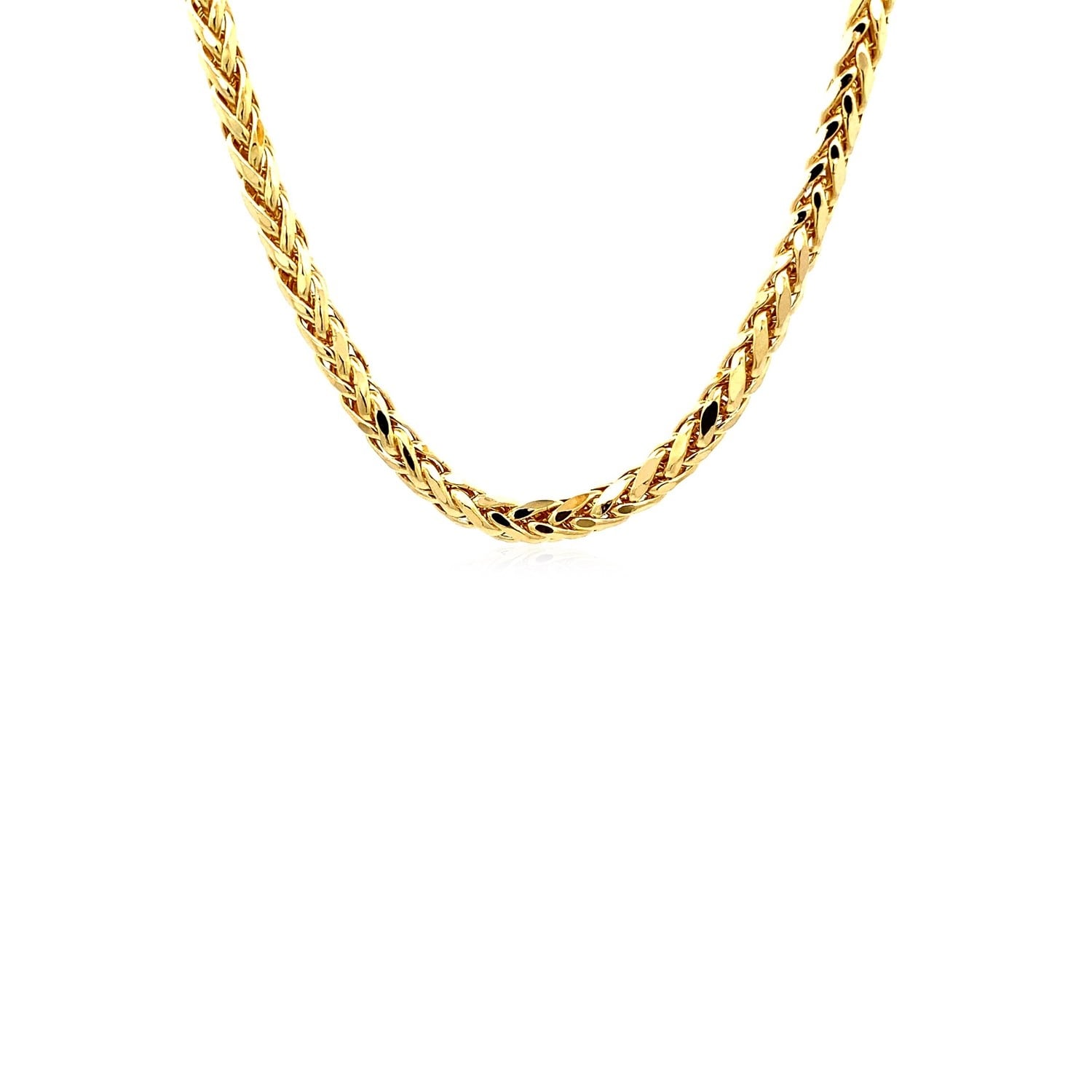 4.1Mm 14K Yellow Gold Diamond Cut Round Franco Chain
