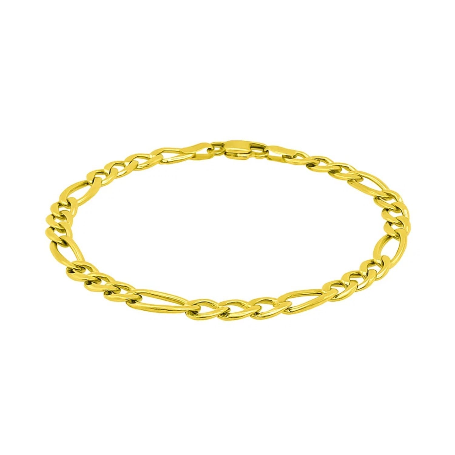 6.0Mm 14K Yellow Gold Solid Figaro Bracelet