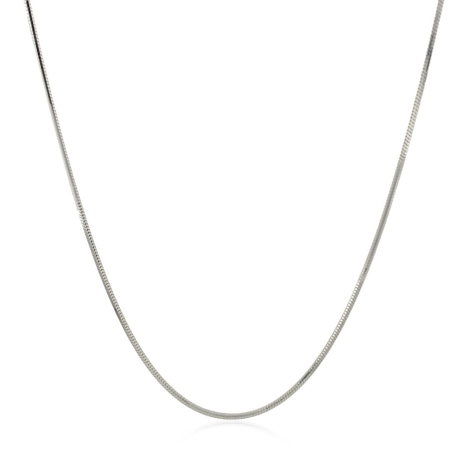 Rhodium Plated 1.2Mm Sterling Silver Snake Style Chain