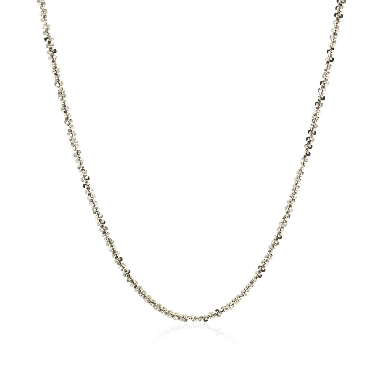 Rhodium Plated 1.7Mm Sterling Silver Sparkle Style Chain