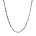 Rhodium Plated 2.5Mm Sterling Silver Popcorn Style Chain
