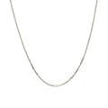 10K White Gold Adjustable Cable Chain 0.9Mm