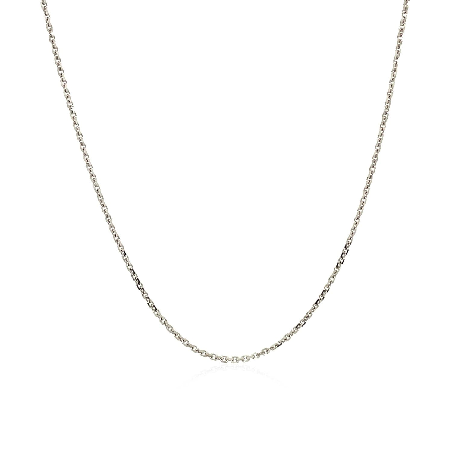 10K White Gold Adjustable Cable Chain 0.9Mm