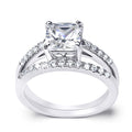 Sterling Silver Cz Princess Cut Bridal Engagement Ring Set 1.75 Ctw