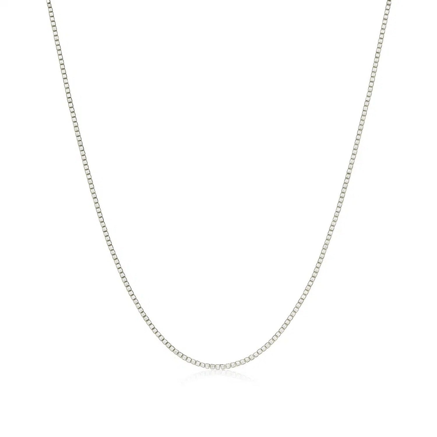 Sterling Silver Rhodium Plated Box Chain 0.7Mm