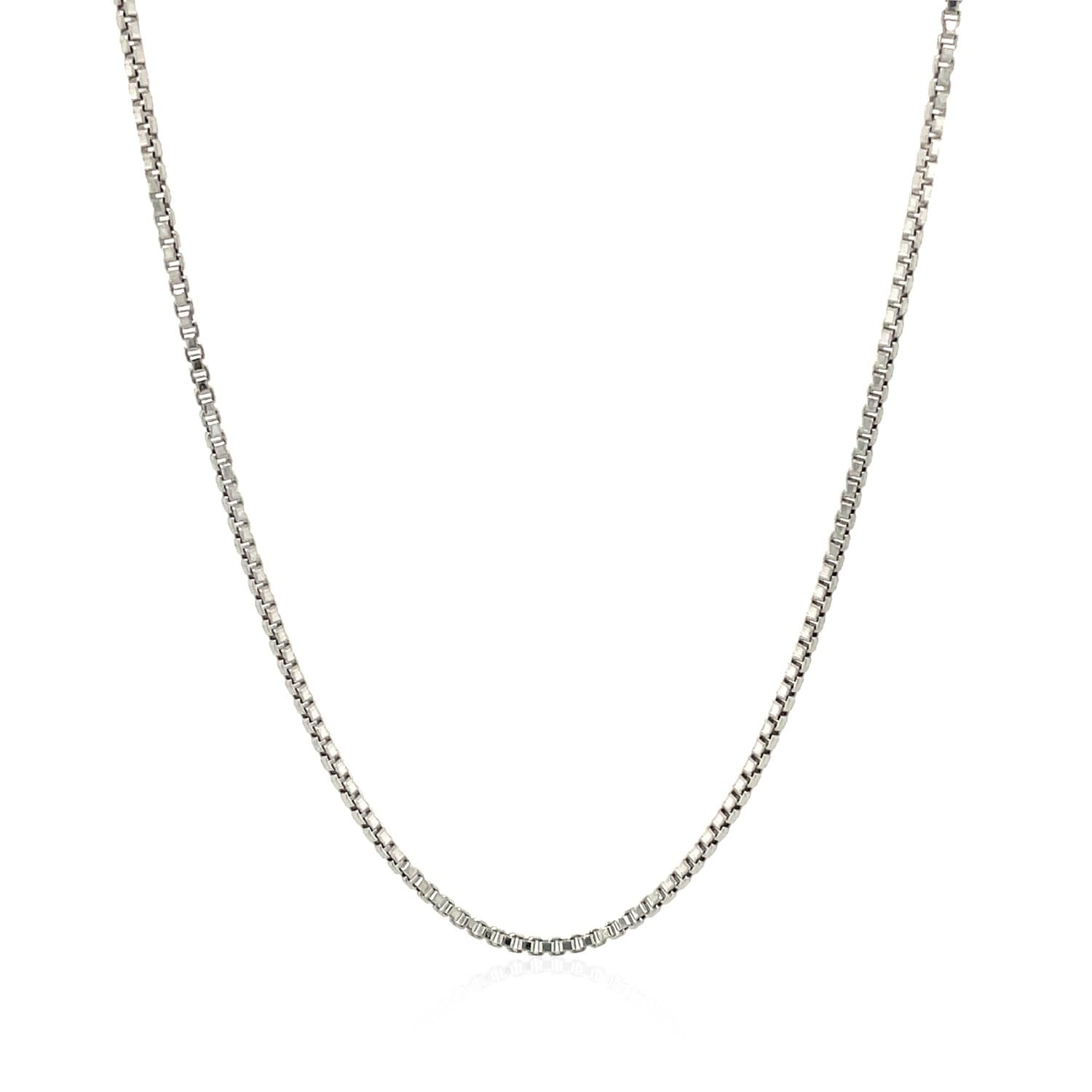 Sterling Silver Rhodium Plated Box Chain 1.3Mm