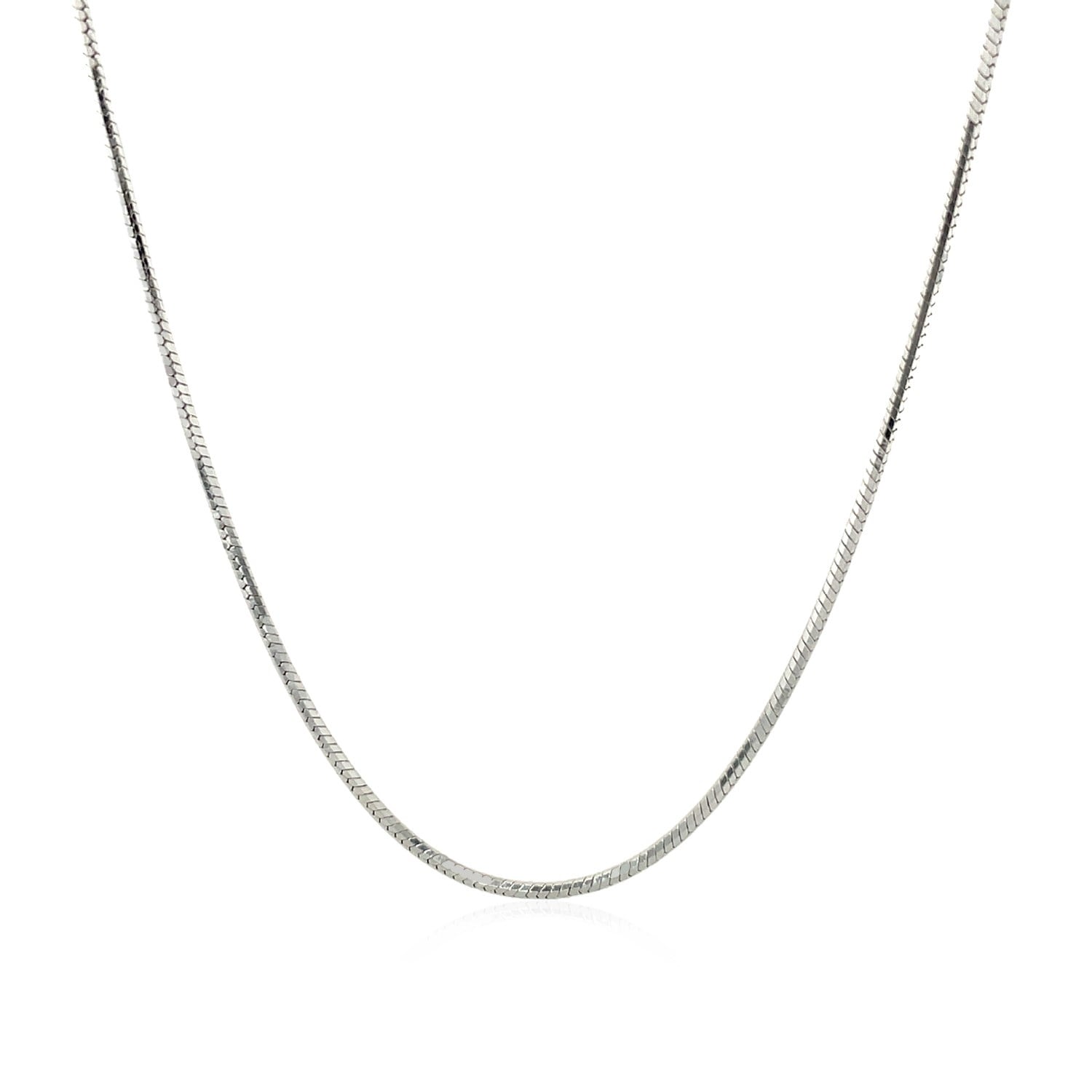 Sterling Silver Rhodium Plated Octagonal Snake Chain 1.1Mm