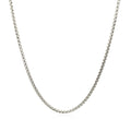 Sterling Silver Rhodium Plated Round Box Chain 1.5Mm