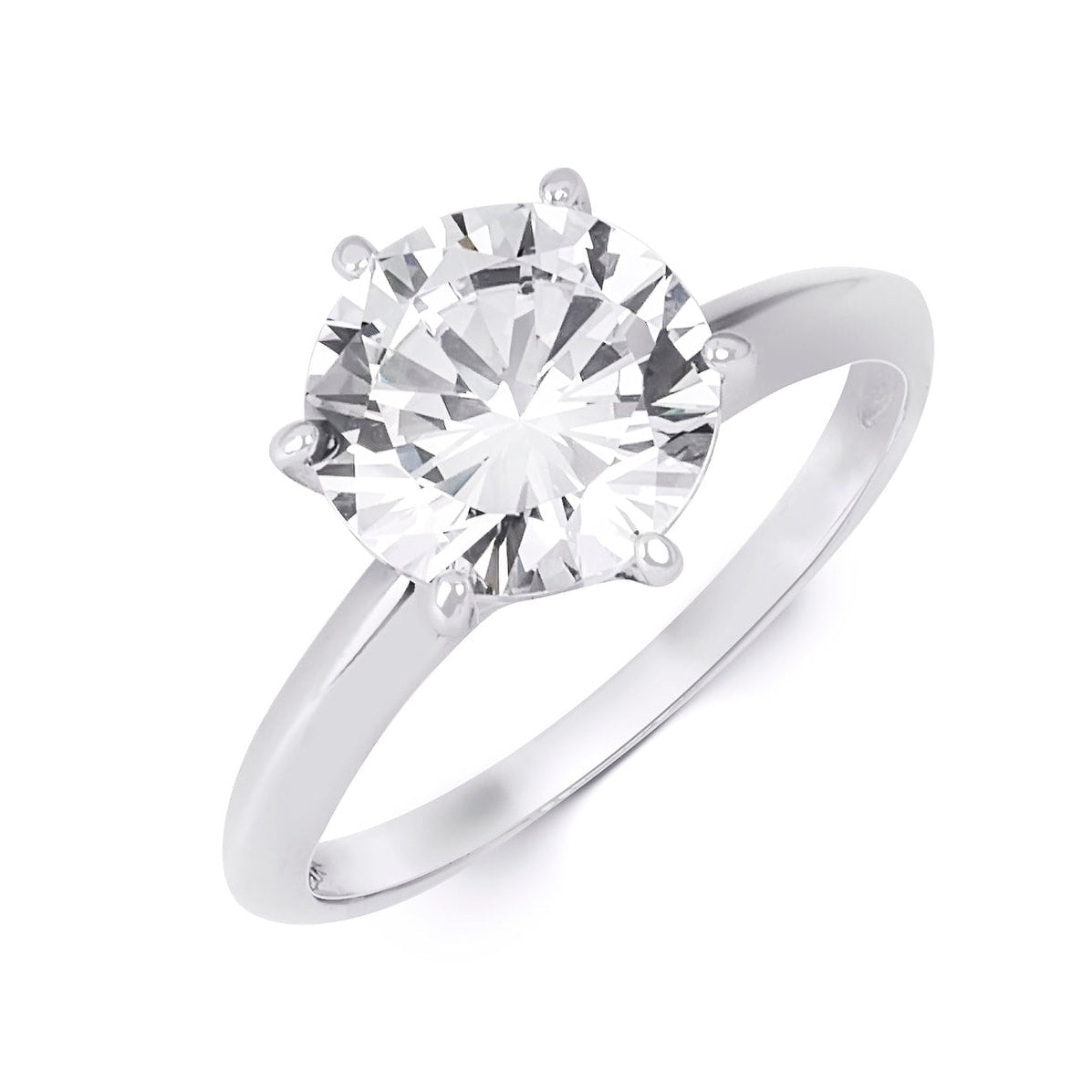 Sterling Silver Round Cz Solitaire Promise Engagement Ring 3 Ctw