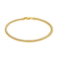 Two Toned Fine Wheat Chain Bracelet In 10K Yellow And White Gold