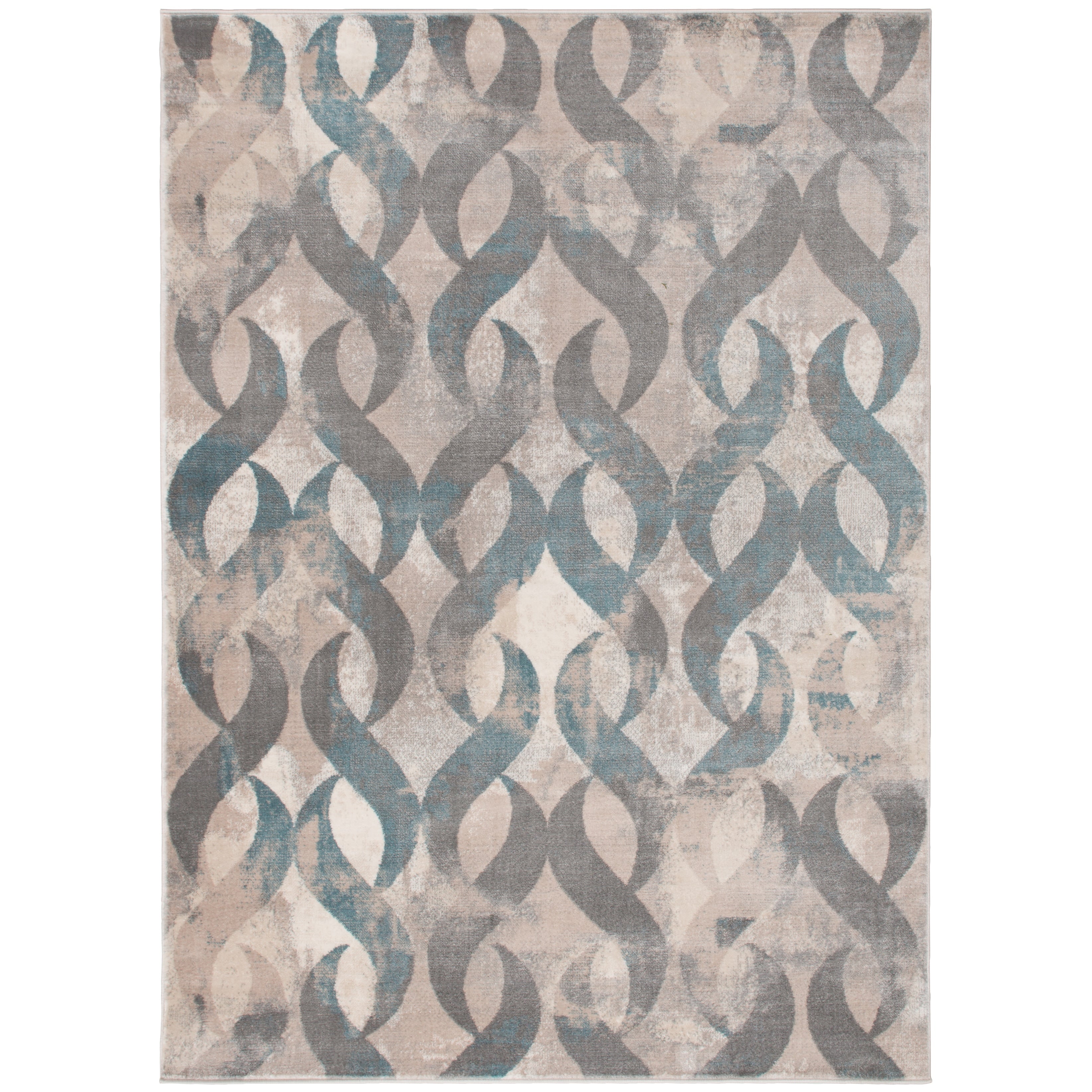 Lenox Contemporary Multi Grey Blue Area Rug