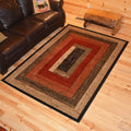 Rustic Lodge Panel Stripes Cabin Multi Area Rug 710 X 910