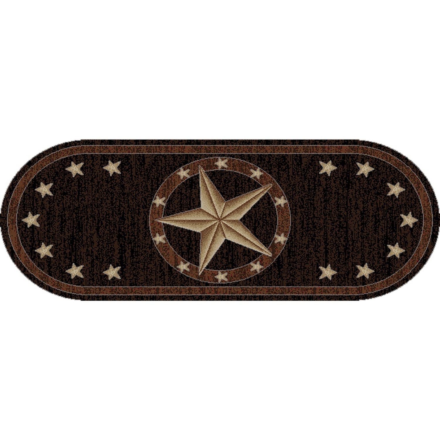 Rustic Lodge Western Texas Star Cabin Black Multi Area Rug 53 X 73