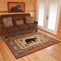 The Outdoorsmen Collection Rustic Lodge Red Bear Cabin Area Rug 53 X 73