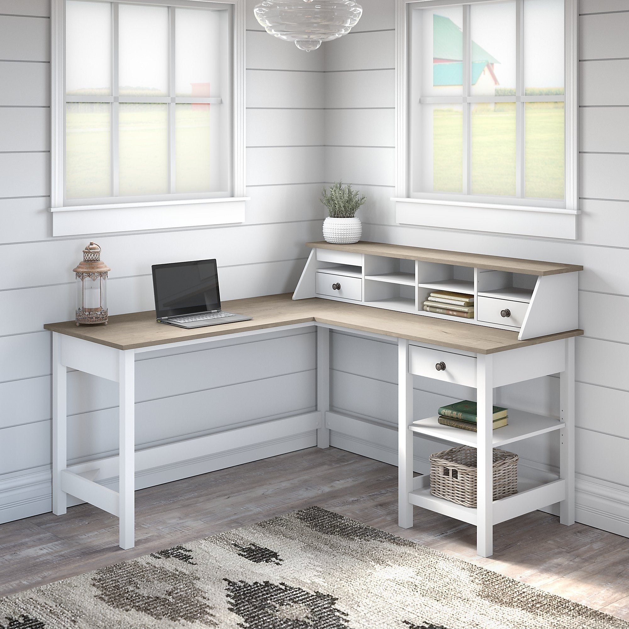 Mayfield 60W L Shaped Computer Desk With Organizer By Bush Furniture