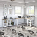 Mayfield 60W L Shaped Desk With 6 Cube Bookcase By Bush Furniture