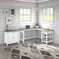 Mayfield 60W L Shaped Desk With Lateral File Cabinet By Bush Furniture