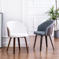 Maynau Pu Leather Wood Upholstered Dining Arm Chairs Set 2
